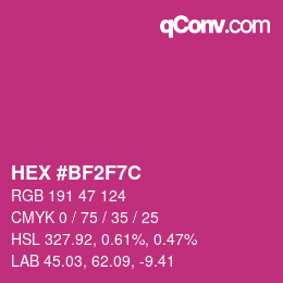 Color code: HEX #BF2F7C | qconv.com