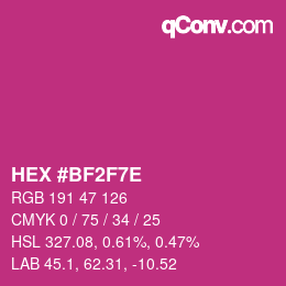 Color code: HEX #BF2F7E | qconv.com