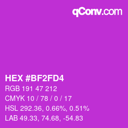カラーコード: HEX #BF2FD4 | qconv.com