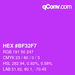 Color code: HEX #BF32F7 | qconv.com