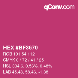 カラーコード: HEX #BF3670 | qconv.com
