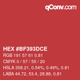 Código de color: HEX #BF393DCE | qconv.com