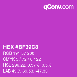 Color code: HEX #BF39C8 | qconv.com