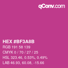 Color code: HEX #BF3A8B | qconv.com