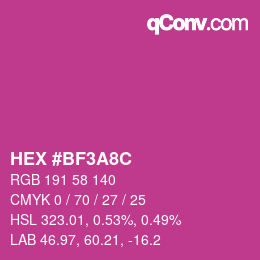 Código de color: HEX #BF3A8C | qconv.com