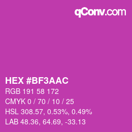 カラーコード: HEX #BF3AAC | qconv.com