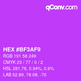 Color code: HEX #BF3AF9 | qconv.com