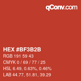Color code: HEX #BF3B2B | qconv.com