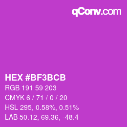 Color code: HEX #BF3BCB | qconv.com