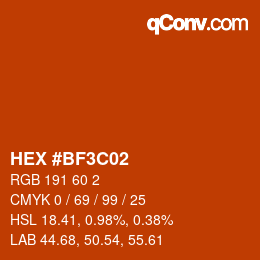 Color code: HEX #BF3C02 | qconv.com