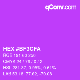 Color code: HEX #BF3CFA | qconv.com