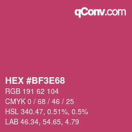 Color code: HEX #BF3E68 | qconv.com