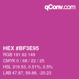 颜色代码: HEX #BF3E95 | qconv.com