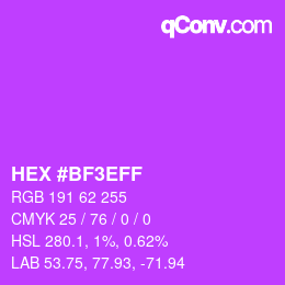 カラーコード: HEX #BF3EFF | qconv.com