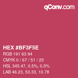 Código de color: HEX #BF3F5E | qconv.com