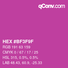 カラーコード: HEX #BF3F9F | qconv.com