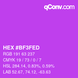 カラーコード: HEX #BF3FED | qconv.com