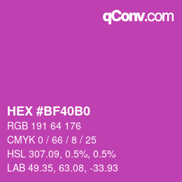 Color code: HEX #BF40B0 | qconv.com