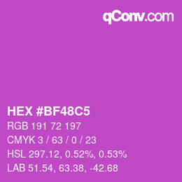 Color code: HEX #BF48C5 | qconv.com