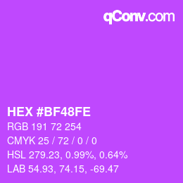 Color code: HEX #BF48FE | qconv.com