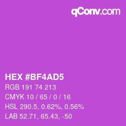 Color code: HEX #BF4AD5 | qconv.com