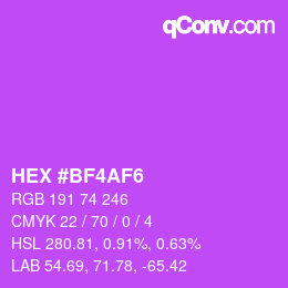 Color code: HEX #BF4AF6 | qconv.com