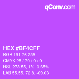 Color code: HEX #BF4CFF | qconv.com