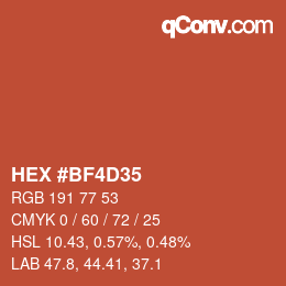 Color code: HEX #BF4D35 | qconv.com
