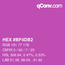 カラーコード: HEX #BF4DB2 | qconv.com