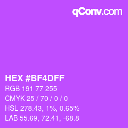 Color code: HEX #BF4DFF | qconv.com