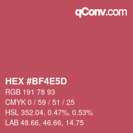 Color code: HEX #BF4E5D | qconv.com