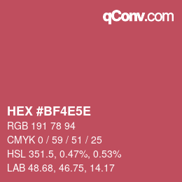 Código de color: HEX #BF4E5E | qconv.com