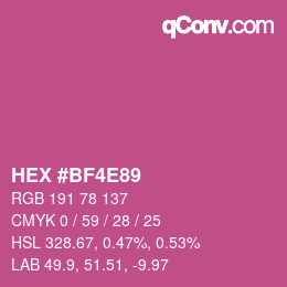 カラーコード: HEX #BF4E89 | qconv.com