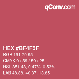 颜色代码: HEX #BF4F5F | qconv.com