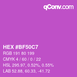 Farbcode: HEX #BF50C7 | qconv.com