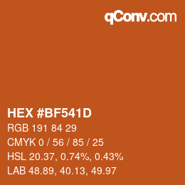 Color code: HEX #BF541D | qconv.com