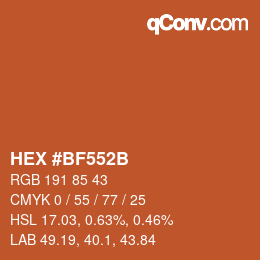 Código de color: HEX #BF552B | qconv.com