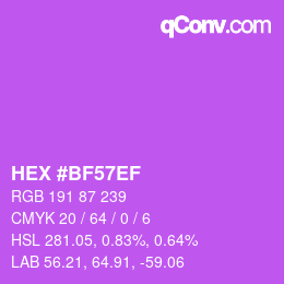 Color code: HEX #BF57EF | qconv.com