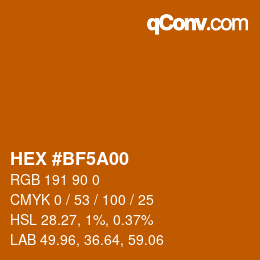 Color code: HEX #BF5A00 | qconv.com