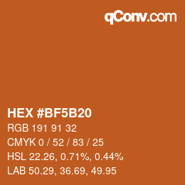 Color code: HEX #BF5B20 | qconv.com