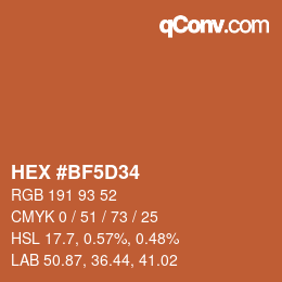 Color code: HEX #BF5D34 | qconv.com