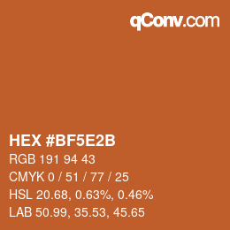 Código de color: HEX #BF5E2B | qconv.com