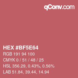 Color code: HEX #BF5E64 | qconv.com