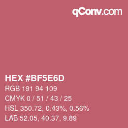 Color code: HEX #BF5E6D | qconv.com