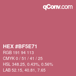 Código de color: HEX #BF5E71 | qconv.com