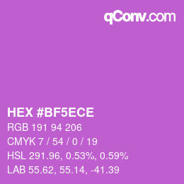 カラーコード: HEX #BF5ECE | qconv.com