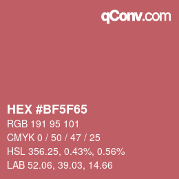 Código de color: HEX #BF5F65 | qconv.com
