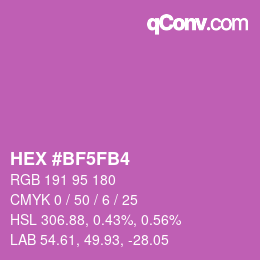 Farbcode: HEX #BF5FB4 | qconv.com