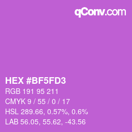颜色代码: HEX #BF5FD3 | qconv.com