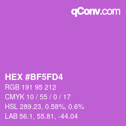 颜色代码: HEX #BF5FD4 | qconv.com